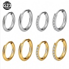 2-piece Set F136 Titanium Nose Ring Circular Hinge Segment Hoop Zircon Ear Cartilage Ear Screen Puncture Jewelry Wholesale