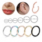 6 Pieces/set Monochrome Stainless Steel Nasal Ring Segment Wearing Seamless Ring 6mm 7mm 8mm 9mm 10mm 12mm Wholesale