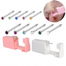 Wholesale Professional Nose Self Nail Tool Kit Nose Puncture Gun with One Zircon Nose Nail Set