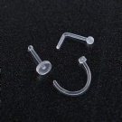 3 pieces/set of transparent Medical bioplastic puncture Jewelry anti allergic nose nails male and female nose rings Wholesale