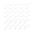 Round/flat Straight/L-shaped Bend Unisex Body Jewelry Wholesale 30-piece Medical Bioplastic Nose Pin Set Suitable for Daily Wear