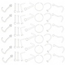 Wholesale 6-piece Set of Medical Bioplastic Transparent Invisible L-shaped Straight Rod Multi Style Nose Nail Puncture Jewelry