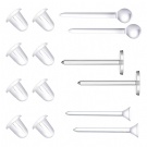 14 Piece Medical Bioplastic Transparent Nose Nail Anti Drop Earplug Combination Set Wholesale