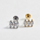 F136 Titanium Flat Back Ear Screen Puncture Non Threaded Push in Horse Eye Ear Nails Wholesale