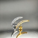Wholesale Customized G23 Titanium Perforated Earrings Moon Shaped Unthreaded Zircon Earrings Body Jewelry