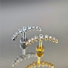Implanted Grade Curved 9-zircon Cartilage Earrings ASTM F136 Titanium Flat Back Unthreaded Earrings 16G Perforated Jewelry
