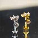 New G23 Titanium Horse Eye Zircon Earrings Flat Back Push in Pendant Earrings Suitable for Weddings