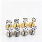 G23 Titanium Push in square Star Shaped Heart-shaped Claw with Zircon Earrings Flat Back Cartilage Tragus Puncture
