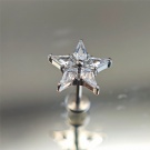 Wholesale Customized ASTM-F136 Titanium Orthodox Wedding Perforated Jewelry, Unthreaded Zircon Flower Flat Back Earrings