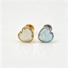 Wholesale Custom Implant Grade G23 Titanium Heart-shaped Opal Push in Four Claw Earrings Nose Studs Wedding Party Gifts
