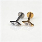 G23 Titanium Olive Pointed Zircon Nose Nail Earrings Wholesale Unthreaded Flat Back Perforated Earrings Suitable for Weddings