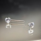 Fashionable ASTM F136 Titanium Straight Barbell Nipple Ring Push in Heart Shaped End Body Piercing Jewelry Women's Daily Gift