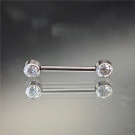 ASTM F136 Titanium 14G Zircon Nipple Barbell Wholesale Anti Allergy Non Threaded Push in Straight Barbell