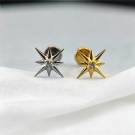 Wholesale ASTM F136 Titanium Unthreaded Flat Back Earrings North Star Zircon Perforated Earrings Suitable for Daily Wear