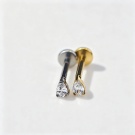 Water Droplet Shaped Zircon Earrings Wholesale ASTM F136 Titanium Push in Perforated Jewelry