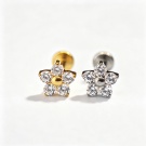 F-136 Titanium Threadless Tip Set with 5 Zircon Flower Top New Type Cartilage Ear Screen Puncture Wholesale