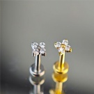 Wholesale ASTM F136 Titanium Kite Shaped Inlaid Zircon Pendant Elegant Non Threaded Cartilage Earrings Body Perforated Jewelry
