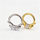 Wholesale G23 Titanium Zircon Nose Ring Anti Allergy Batwing Diaphragm Clicker Perforated Jewelry