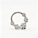 ASTM F136 Titanium Embedded Hinge Segment Hoop Outward 5 Zirconia Flower Jewelry Nose Hoop Piercing Body Jewelry Wholesale