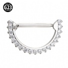 Wholesale F136 Titanium Nipple Barbell Clicker Multi Color Zircon Nipple Ring Sexy Body Piercing Jewelry