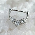14G Minimalist Zircon Breast Ring Breast Nail Buckle Ring F136 Titanium Implant Grade Puncture Jewelry