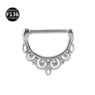 Customized G23 Titanium European and American Puncture Jewelry D-shaped Barbell Anti Allergic Nipple Ring