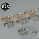 ASTM F136 Titanium Nipple Ring Three Layer Bright Cutting Microcrystalline Zircon Nipple Ring Piercing Jewelry Wholesale