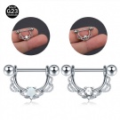 Wholesale Customized G23 Titanium Opal/zircon Lace Nipple Barbell Female Sexy Nipple Piercing Jewelry