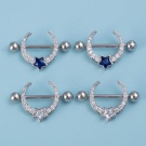 14G Star Moon Nipple Couch Piercing G23 Titanium Zircon Nipple Barbell Anti Allergy Nipple Shield Wholesale