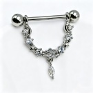 F-136 Titanium Star Moon Nipple Ring Wholesale External Thread Zircon Pendant Piercing Nipple Jewelry