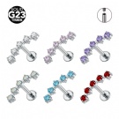 Wholesale Custom Implant Internal Thread G23 Titanium Zircon Wedding Piercing Cartilage Tragus Helix Flat Back Earrings