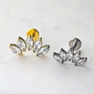 Wholesale G23 Titanium Horse Eye Flower Cartilage Earring Stud 16G Internally Threaded Helix Flat Back Earrings
