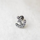 Wholesale Implant Grade G23 Titanium Piercing Internal Thread Helix Tragus Cartilage Zircon Flat Back Earring Body Jewelry