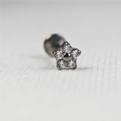 Wholesale Custom F136 Titanium Body Jewelry Cartilage Earring Zircon Flower Helix Stud Tragus Trendy Flat Back Earrings