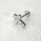 Wholesale Custom Implant Grade G23 Titanium Piercing Internal Thread Cross Shape Flat Back Earring Cartilage Tragus Body Jewelry