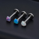 Wholesale G23 Titanium Opal Tragus Piercing Jewelry Cartilage Helix Flat Back Earrings
