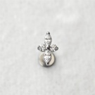 Wholesale Custom Factory F136 Titanium Piercing Earrings Zircon Threaded Tragus Flat Back Earrings