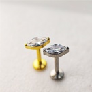Wholesale G23 Titanium Flat Back Earrings Push in Horse's Eye Zircon Ear Tragus Cartilage Earrings