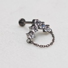 Wholesale Custom Implant Grade G23 Titanium Internal Thread Flat Back Earrings Piercing Wedding Gift ZirconEarrings