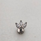 Wholesale Custom G23 Titanium Zircon Flat Back Earrings Internal Thread Cartilage Tragus Helix Piercing Body Jewelry