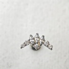 Wholesale G23 Titanium Piercing Flat Back Earrings Zircon Horse's Eye Internal Thread Wedding Gift Body Jewelry
