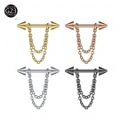 Wholesale Customized G23 Titanium Thread Pointed Cone Barbell Anti Allergy Chain Buckle Nipple Ring Nipple Puncture Jewelry