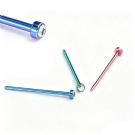 Flat Bezel-Set Jewel Top G23 Titanium Fishtail Nose Ring Nasal Nail Straight Fishtail Nose Ring Wholesale