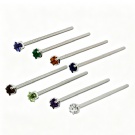 ASTM F136 Titanium Zircon Cutting Earrings 4-Claw Square Zircon Fishtail Nose Ring Nose Piercing Body Jewelry