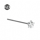 G23 Titanium Star Shaped Fish Tail Puncture Nose Ring Wholesale Hypoallergenic Star Shaped Transparent Zircon Nose Decoration
