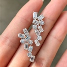 Geometric Women's Pendant Earrings Wholesale G23 Titanium Moissanite Push Back Earrings