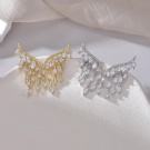 Angel Wings Zircon Design Women's Earrings Wholesale Push Back G23 Titanium Tassel Earrings