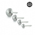 Wholesale ASTM F136 Titanium Mushroom Shaped Unthreaded Hemispherical Nose Studs Ear Screens Perforated Body Accessories