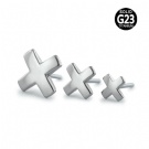 X-shaped Unthreaded Push in Earrings Nose Ring Wholesale F136 Titanium Tragus Puncture