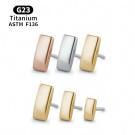 Wholesale Customized G23 Titanium Unthreaded Ear Cartilage Puncture Push in Rectangular Earring Tips